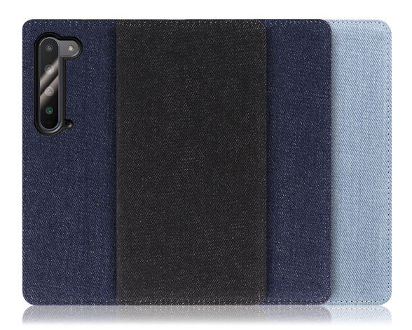 「Denim Series」AQUOS R5G用 丈夫なデニム素材 手帳型スマホケース