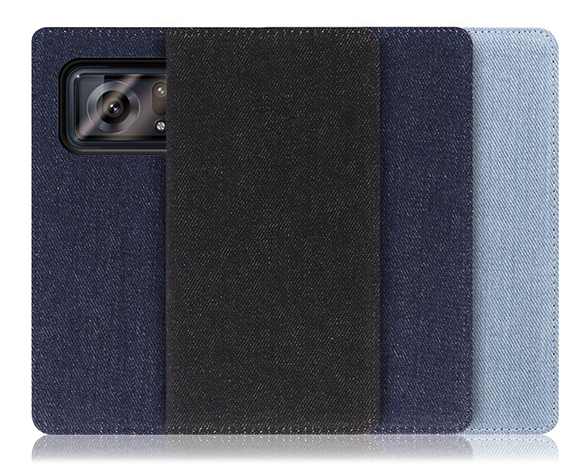 「Denim Series」AQUOS R6用 丈夫なデニム素材 手帳型スマホケース