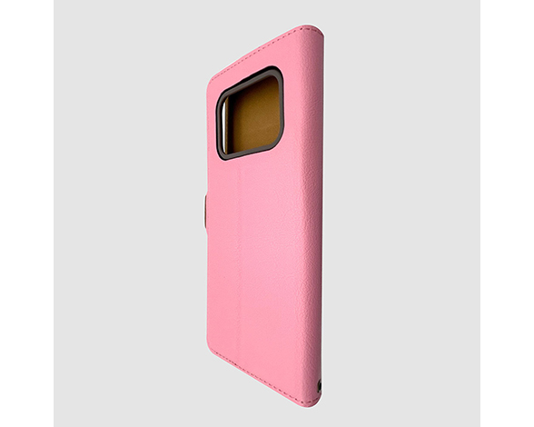 AQUOS R6 専用ケース 薄型サイドマグネット手帳 横型 PK×WH 2
