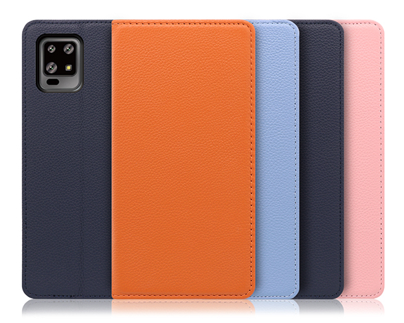 「Pastel Series」AQUOS zero6用 本革なのにお手入れ不要 手帳型スマホケース