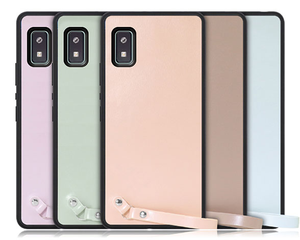「Macaron-Shell Series」AQUOS wish用 マカロンカラーで気分アップ 厳選本革仕様 背面型ケース
