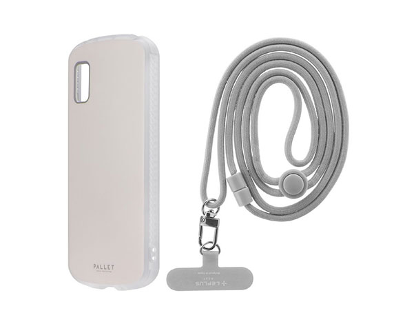 AQUOS wish/wish2 超軽量・極薄・耐衝撃ハイブリッドケース「PALLET AIR STRAP」 マットミルクホワイト (ショルダーストラップ付属)