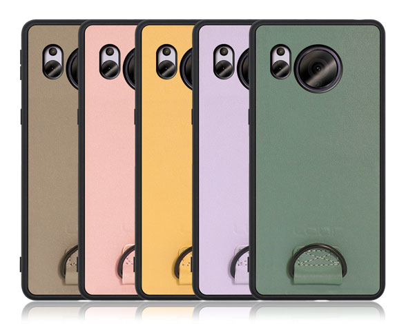「Strap-Shell Series」AQUOS AQUOS sense7 plus用 ネックストラップでアクティブに 厳選牛革なめし加工 背面型ケース