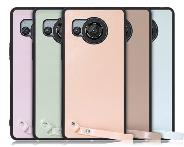 「Macaron-Shell Series」AQUOS R8用 マカロンカラーで気分アップ 厳選本革仕様 背面型ケース
