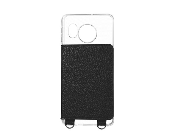 【EC専用】AQUOS sense8 SH-54D/SHG11 カード収納付きレザーケース 「SHOULDER POCKET」 ブラック