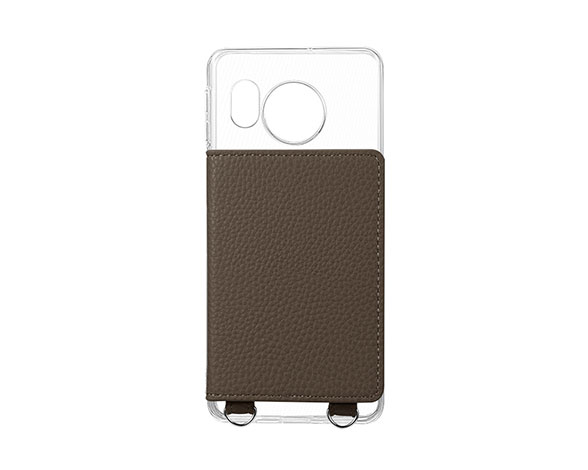 【EC専用】AQUOS sense8 SH-54D/SHG11 カード収納付きレザーケース 「SHOULDER POCKET」 ブラウン