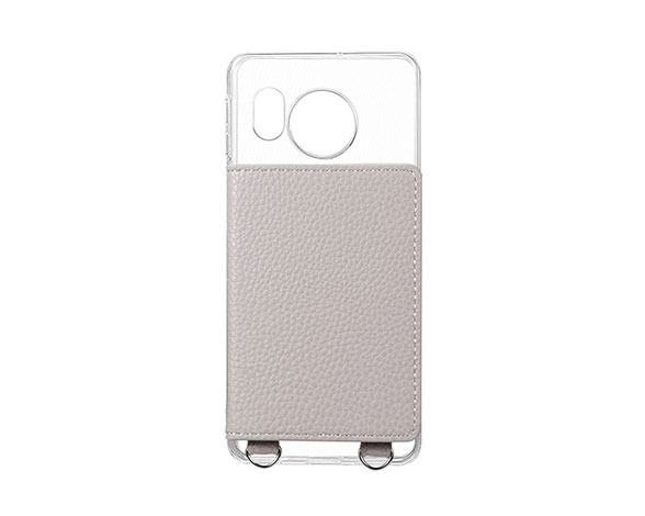 【EC専用】AQUOS sense8 SH-54D/SHG11 カード収納付きレザーケース 「SHOULDER POCKET」 ライトグレー