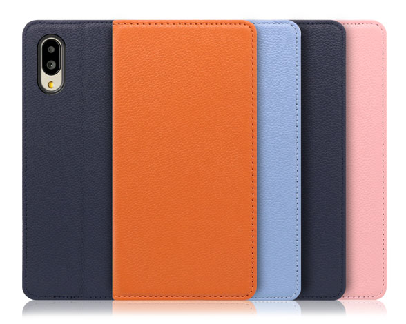 「Pastel Series」シンプルスマホ7/シンプルスマホ6/BASIO active/active2 SHG09/SHG12用 本革なのにお手入れ不要 手帳型スマホケース